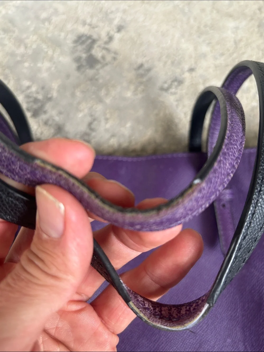 Coach Purple Leather Tote with Turn-Lock and Tag IN FAIR CONDITION